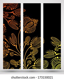 eps10, banner with floral pattern