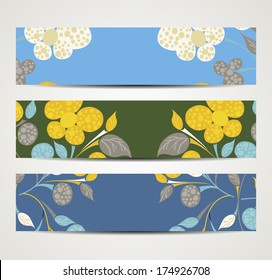 eps10, banner with floral pattern