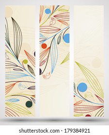 eps10, banner with floral pattern