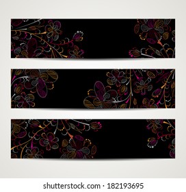 eps10, banner with floral pattern