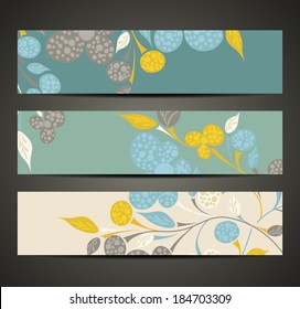 eps10, banner with floral pattern