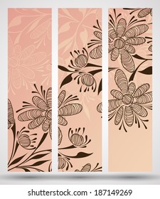 eps10, banner with floral pattern