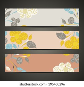 eps10, banner with floral pattern