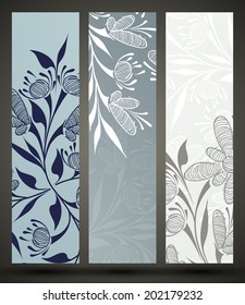 eps10, banner with floral pattern