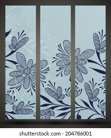 eps10, banner with floral pattern