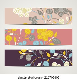 eps10, banner with floral pattern