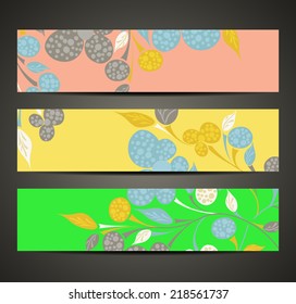 eps10, banner with floral pattern