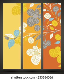 eps10, banner with floral pattern