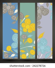 eps10, banner with floral pattern