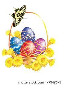 EPS10/ Basket with Easter eggs