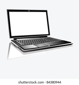 EPS10/ Black laptop with white screen