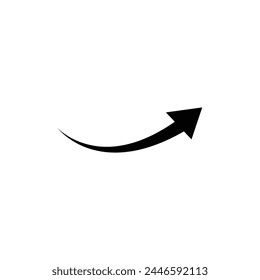 Eps10 black vector curved or directional arrow icon isolated on white background. indicated or pointer arrow symbol in a simple flat trendy modern style for your website design, logo, and mobile app.