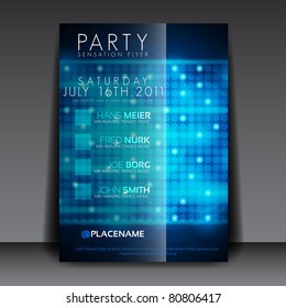 EPS10 Blue Circles for Party Flyer Design Vector Illustration