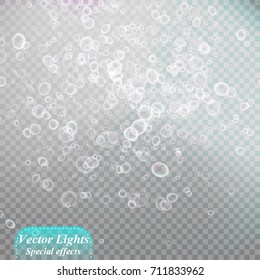 Eps10. Bokeh background. Snowflakes isolated. Vector illustration.