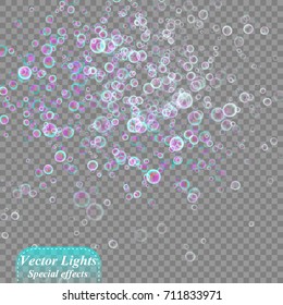 Eps10. Bokeh background. Snowflakes isolated. Vector illustration.