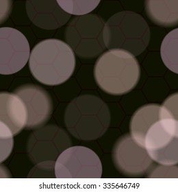 EPS10 brightness seamless lights design. Transparent sparkles. Blurred light. Calming dark background pattern. Neat even orange harmonious backdrop. Simple faded, indifferent discreet texture. Vector.