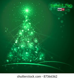 eps10 Christmas Tree Background Vector with Brokeh lighting