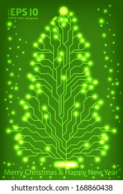 EPS10 christmas tree vector background 