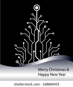 EPS10 christmas tree vector background 