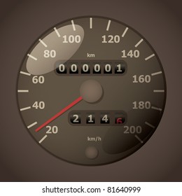 eps10 classic analog tachometer - realistic illustration