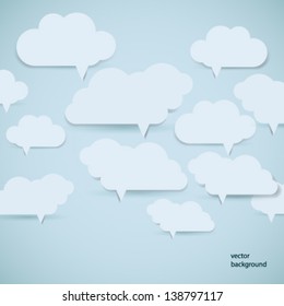 Eps10 cloud background. Abstract speech bubbles. Vector Illustration