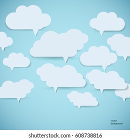 Eps10 cloud background. Abstract speech bubbles. Vector Illustration