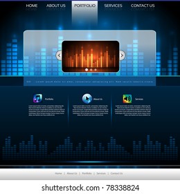 EPS10 Colorful Music Website Template - Vector Design