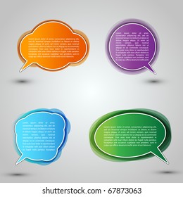 EPS10 Colorful Speech Bubbles with Shadows - Labels Vector