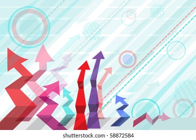 eps10  curved arrow colored and dynamic