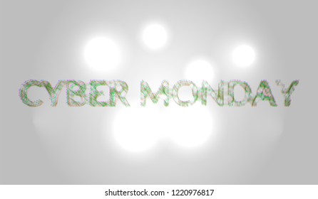 EPS10. Cyber Monday in the PLEXUS style. Lines connected together with circles at the intersection on a light background. Vector illustration