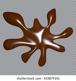 EPS10. A drop of dark chocolate on a transparent background.