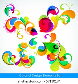 EPS10. Editable collection of colorful design elements
