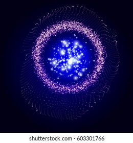 eps10. Energy flows with explosion and a multitude of gloss particles