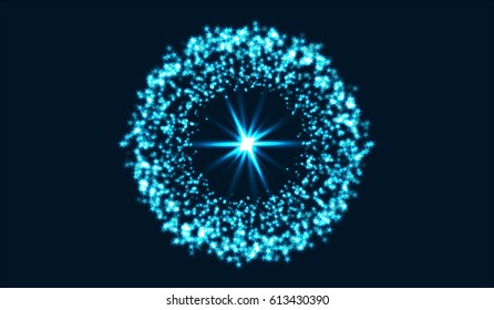 eps10. Energy flows with explosion and a multitude of gloss particles