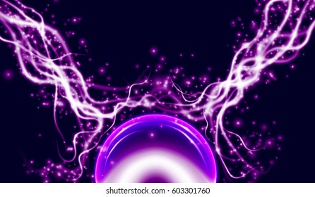 eps10. Energy lightning with explosion and many shine particles