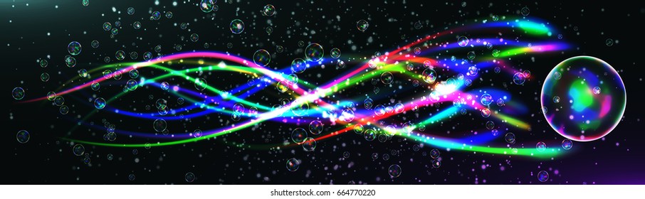 eps10. Energy lightning with explosion and many shine particles