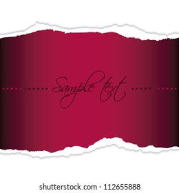 Eps10 file. Red tear paper with blank space to write your own text