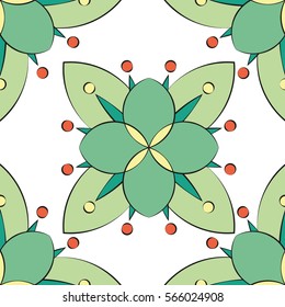 EPS10 file. Seamless vector floral geometric pattern. Vintage background.