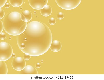 EPS10 file. Vector background with golden bubbles and blank space to write your own text