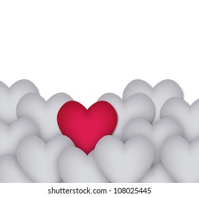 EPS10 file. Vector background with a lot of hearts and empty space to write your own text