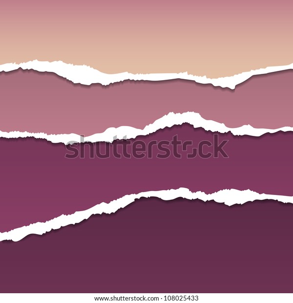 EPS10 file.\
Vector tear paper in purple\
color