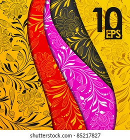 eps10, floral background abstract flower layer shadow frame