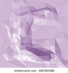 eps10. Futuristic background with lines and abstract low-poly, polygonal triangular mosaic background for web, presentations and prints. Grunge surface. Realistic 3D design template.
