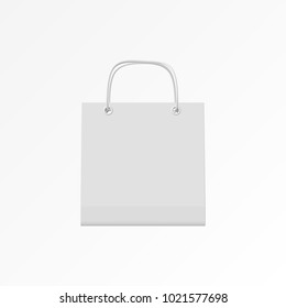 EPS10. Gift Bag With A Rope Handle On A White Background. Vector Illustration .