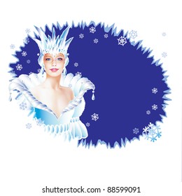 EPS10/ A girl dressed as Snow Queen