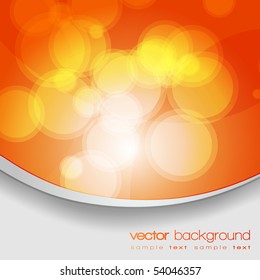 EPS10 Glittering orange lights background with text - vector