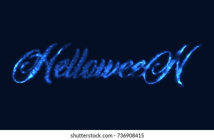 eps10. glowing inscription of Halloween with Neon light