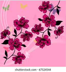 eps10 hand drawn background with a fantasy flower