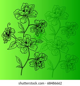 eps10 hand drawn background with a fantasy flower