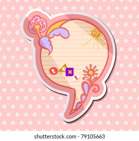 EPS10,  hand-drawn speech bubble in the style of children's drawings for decoration and design ( funny stickers)